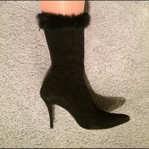 Walter Steiger fur lined suede heel boots sz. 40